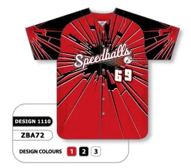 Athletic Knit Custom Sublimated Full Button Baseball Jersey Design 1110