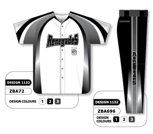 Athletic Knit Custom Sublimated Matching Baseball Uniform Set Design 1132