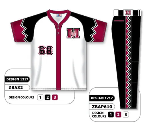 Athletic Knit Custom Sublimated Matching Baseball Uniform Set Design 1217