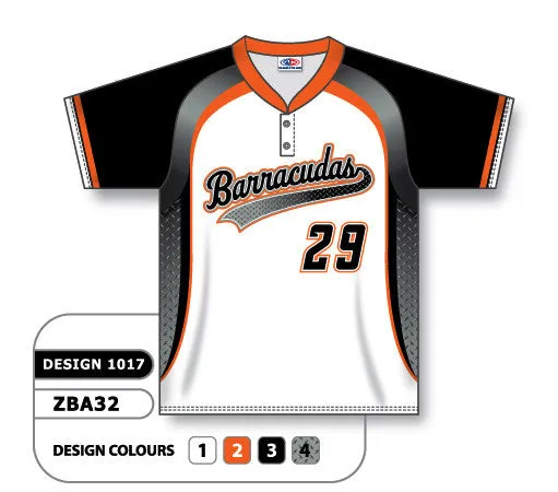 Athletic Knit Custom Sublimated Two-Button Baseball Jersey Design 1017