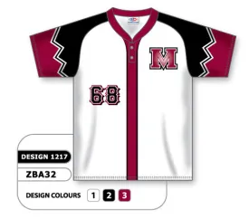 Athletic Knit Custom Sublimated Two-Button Baseball Jersey Design 1217