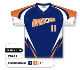 Athletic Knit Custom Sublimated V-Neck Baseball Jersey Design 1130