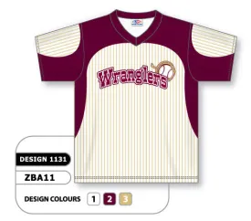 Athletic Knit Custom Sublimated V-Neck Baseball Jersey Design 1131