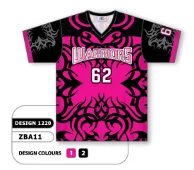 Athletic Knit Custom Sublimated V-Neck Baseball Jersey Design 1220