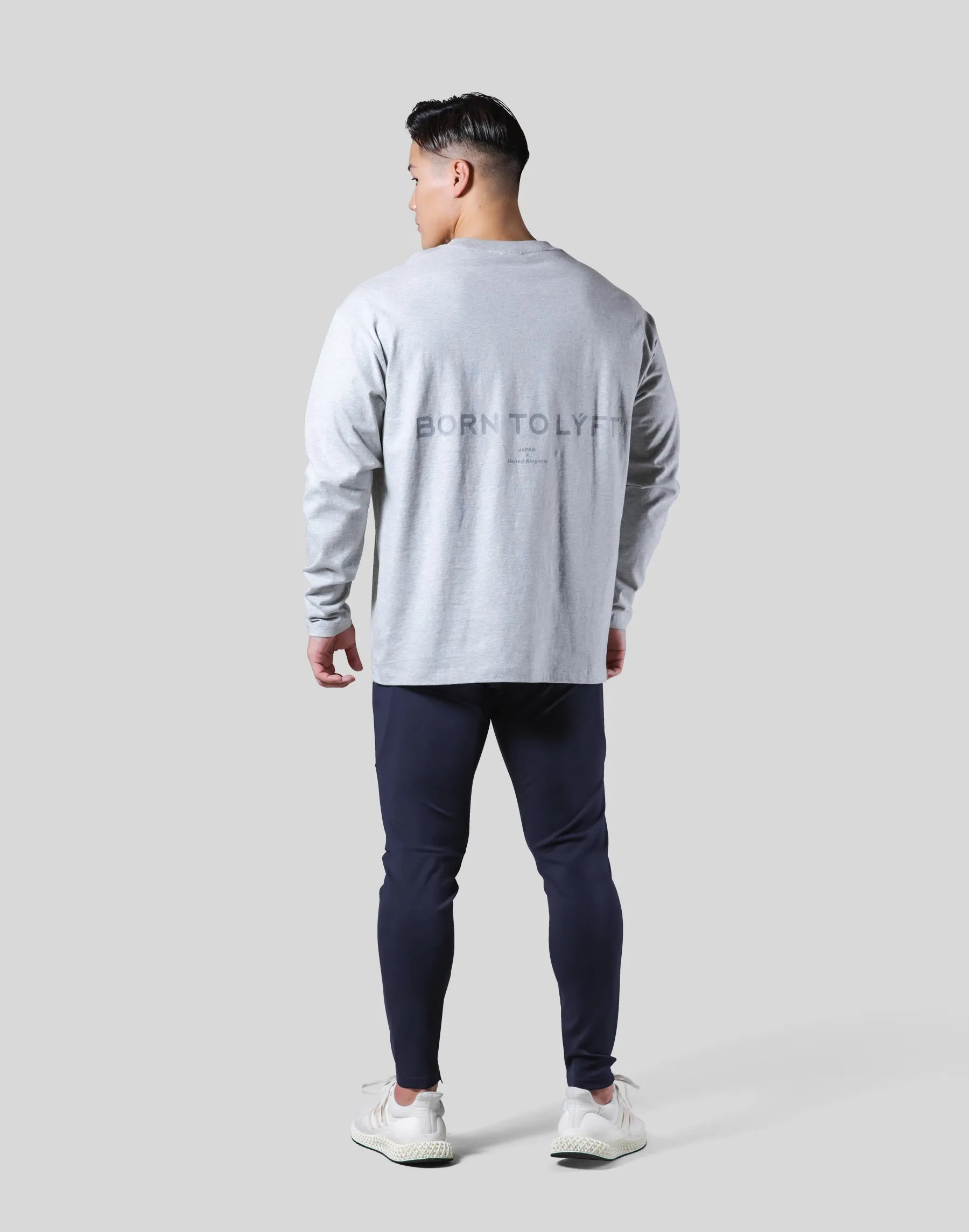 Back Message Vintage Long T-Shirt - Grey