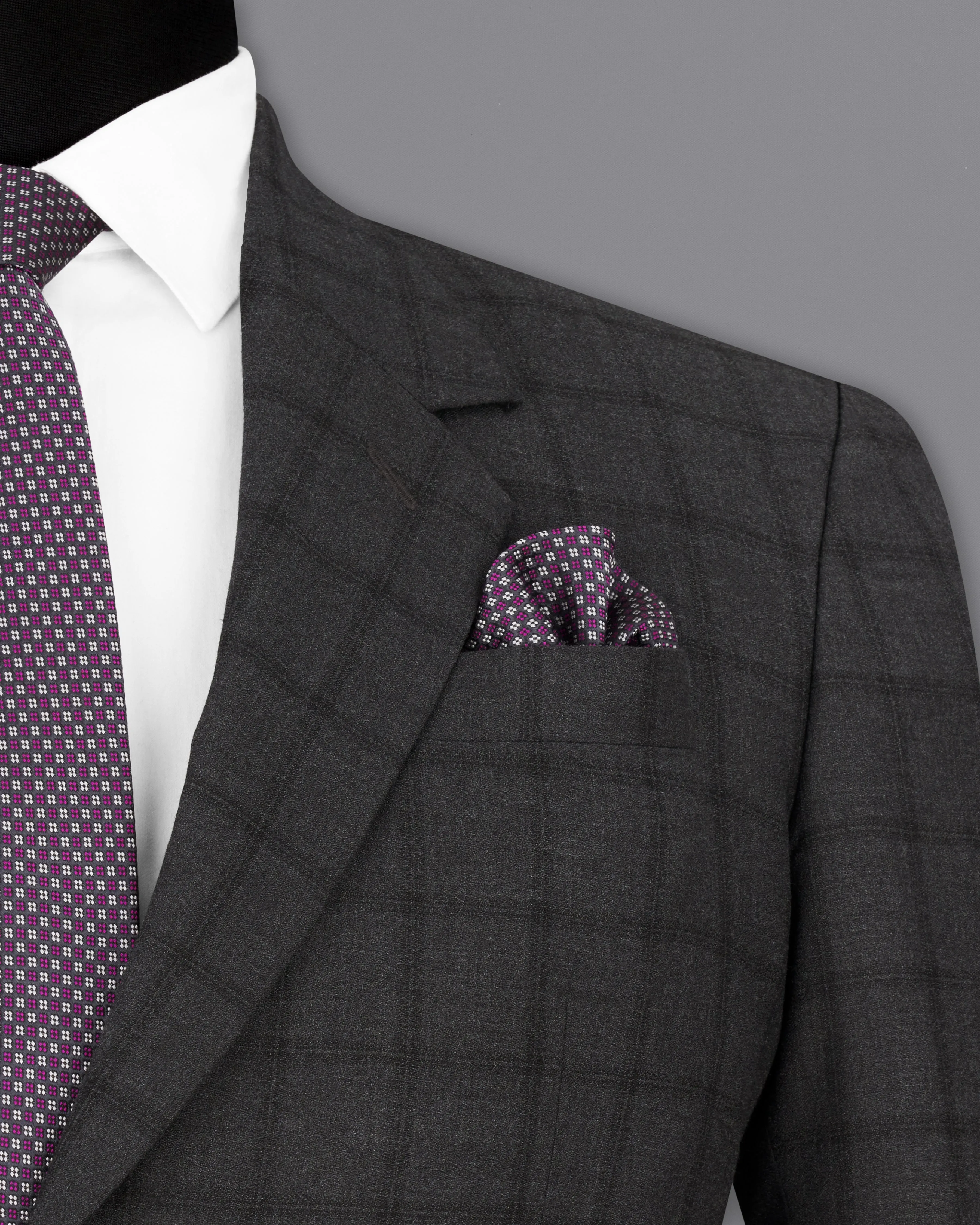 Baltic Black Windowpane Single Breasted Suit