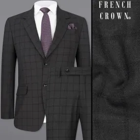 Baltic Black Windowpane Single Breasted Suit