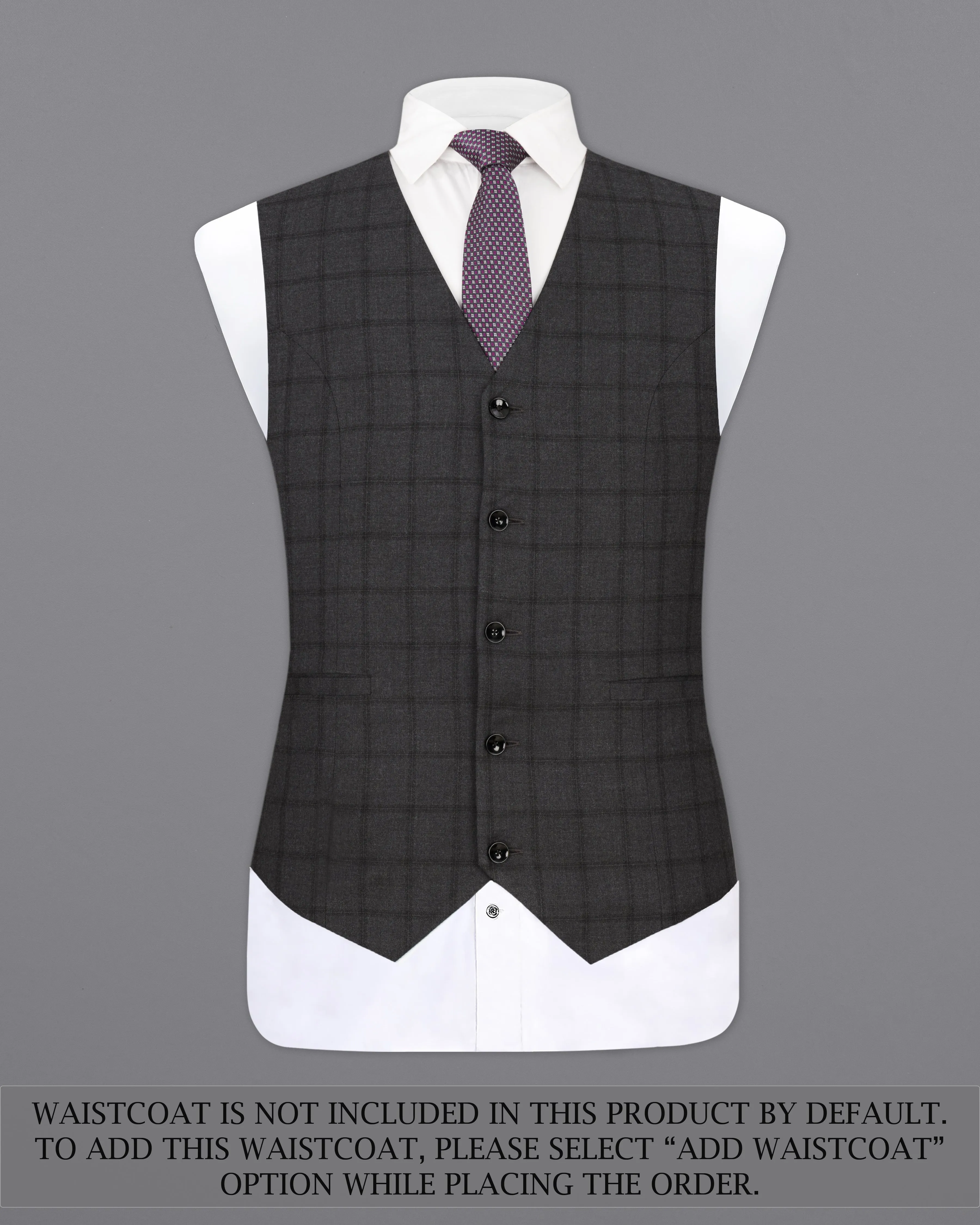 Baltic Black Windowpane Single Breasted Suit