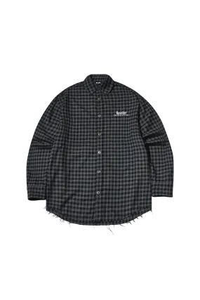 BEASTER Snap-button Plaid long-sleeved Casual Shirt