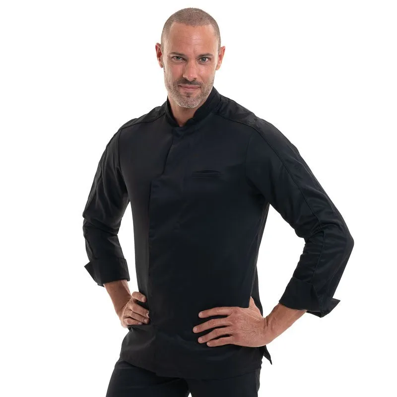 Bergame Black Long Sleeve Chef Coat - ROBUR