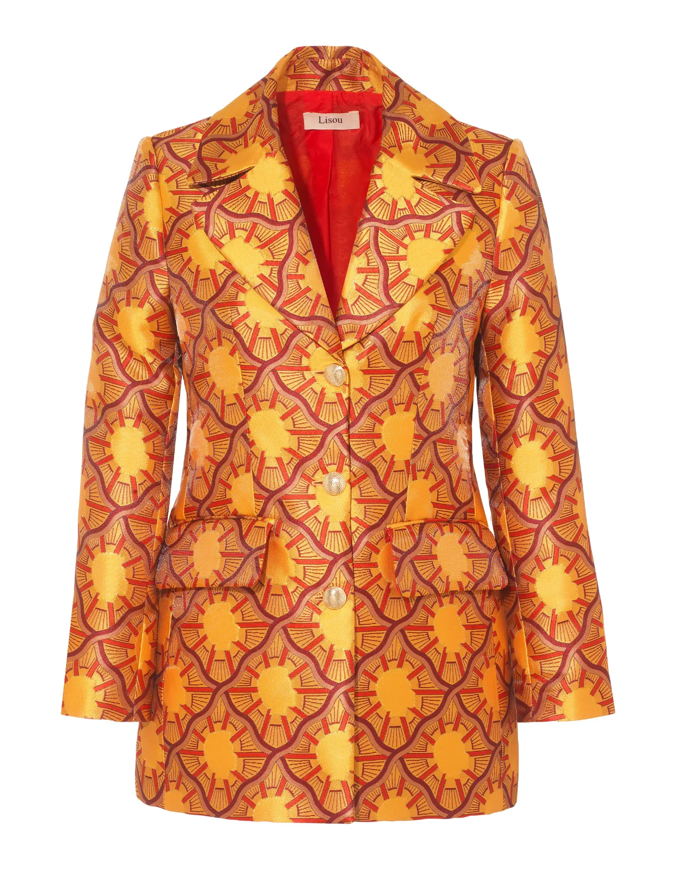 Bianca Silk Jacquard Orange Portrait Print