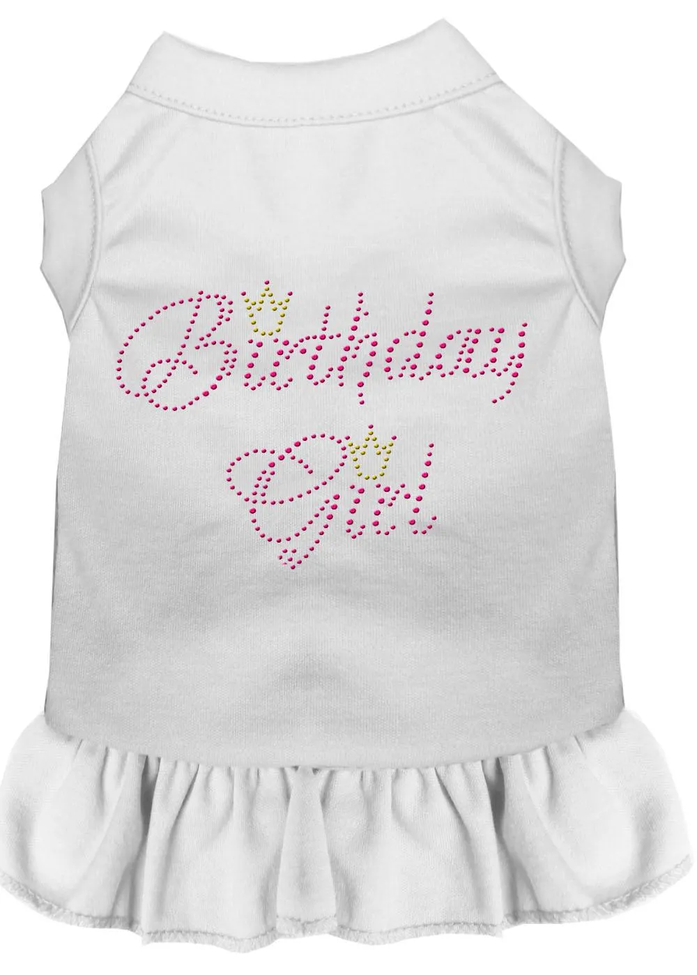 Birthday Girl Rhinestone Dress White Lg (14)