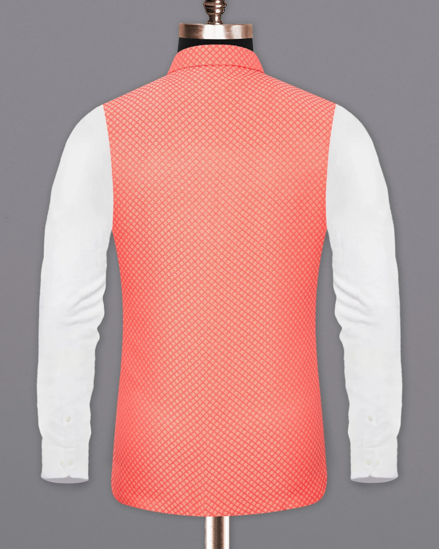 Bittersweet Pink Textured Nehru Jacket