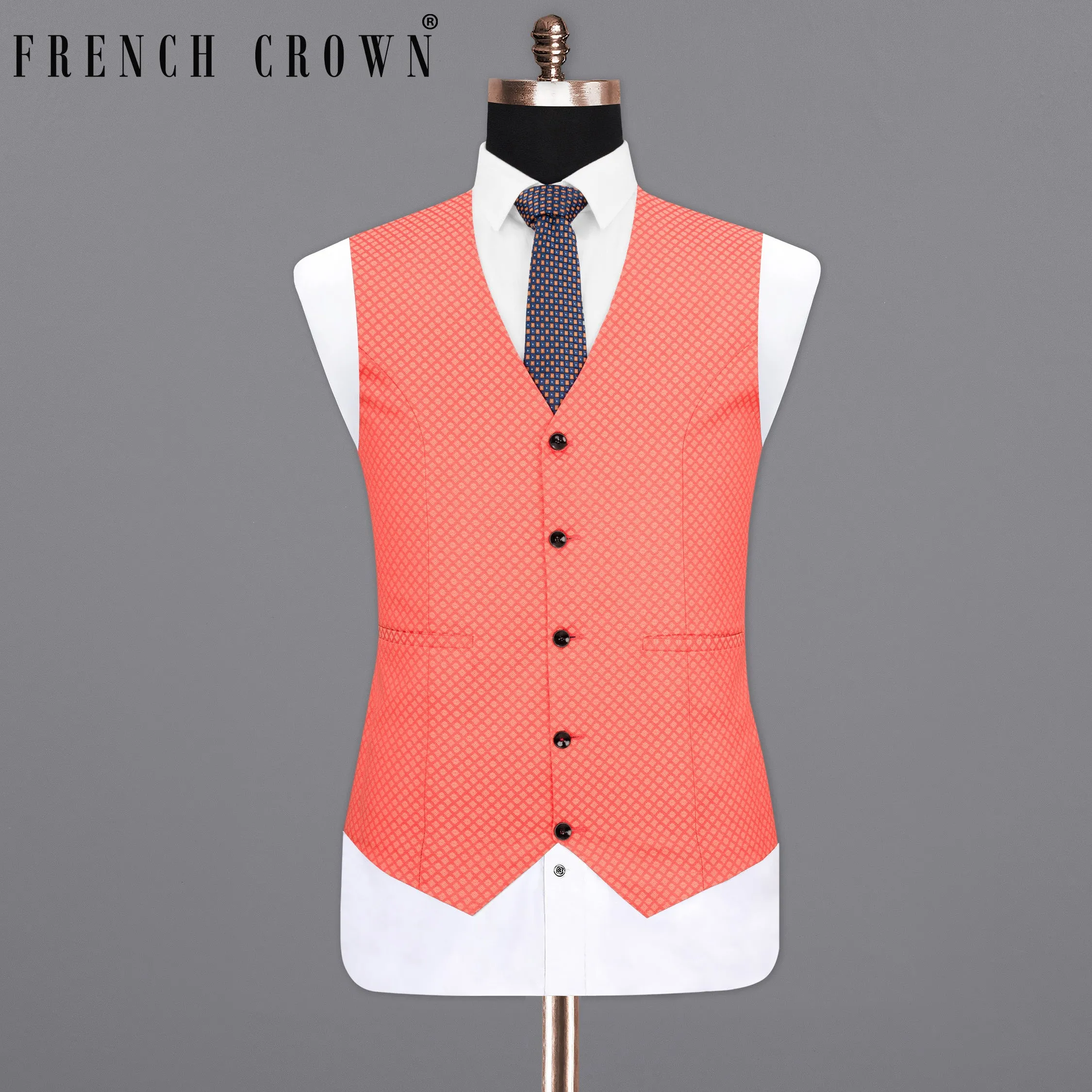 Bittersweet Pink Textured Waistcoat