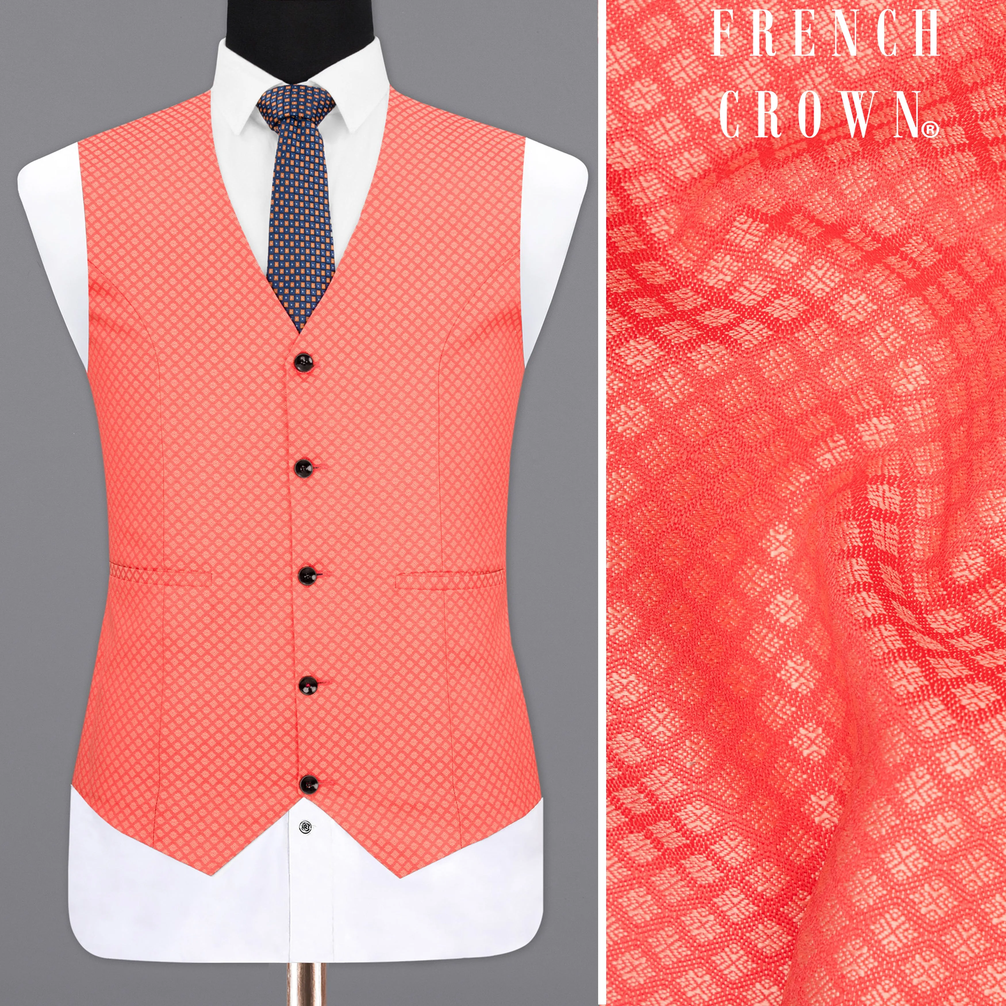 Bittersweet Pink Textured Waistcoat