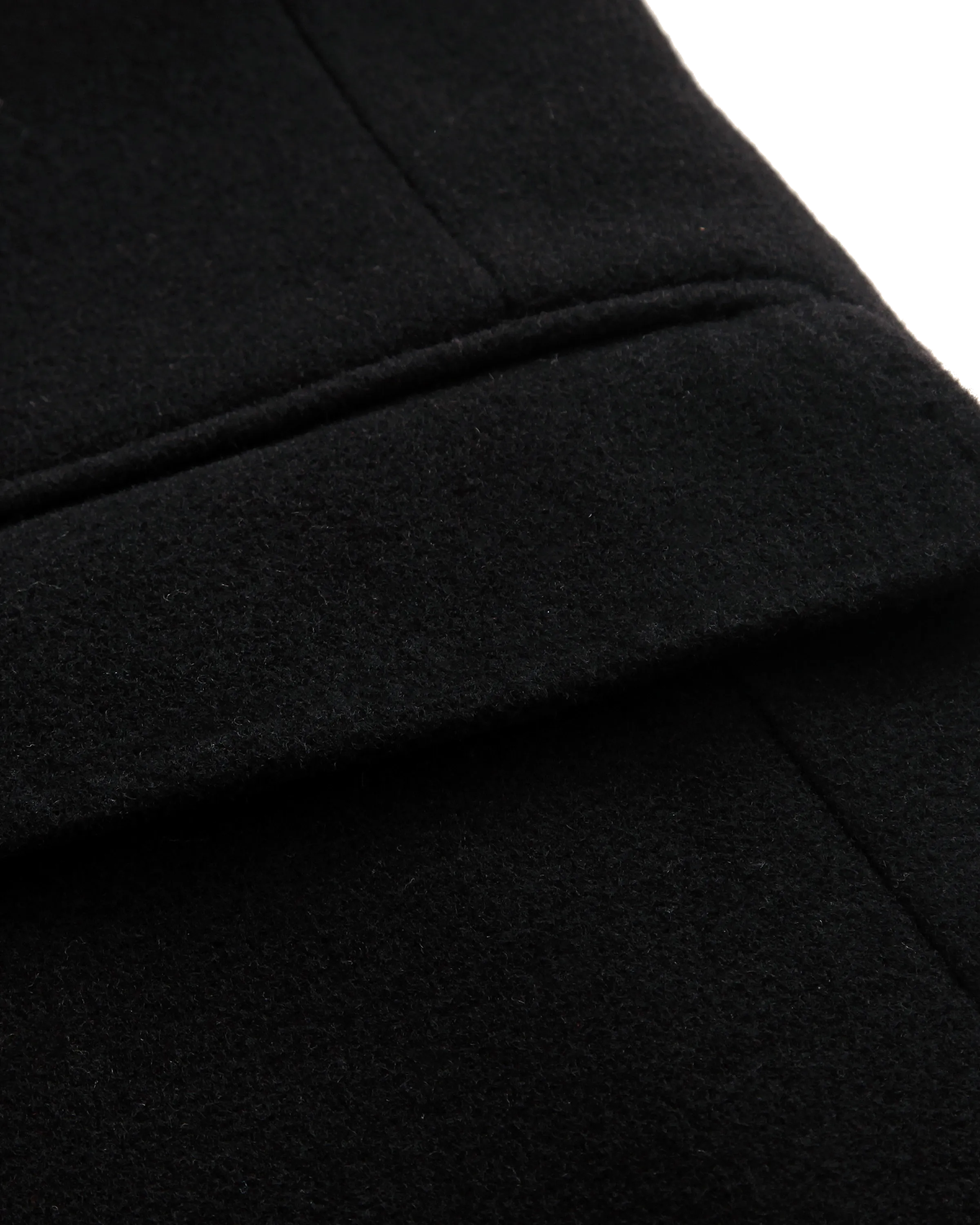 Black Double Breasted Wool Cashmere Overcoat