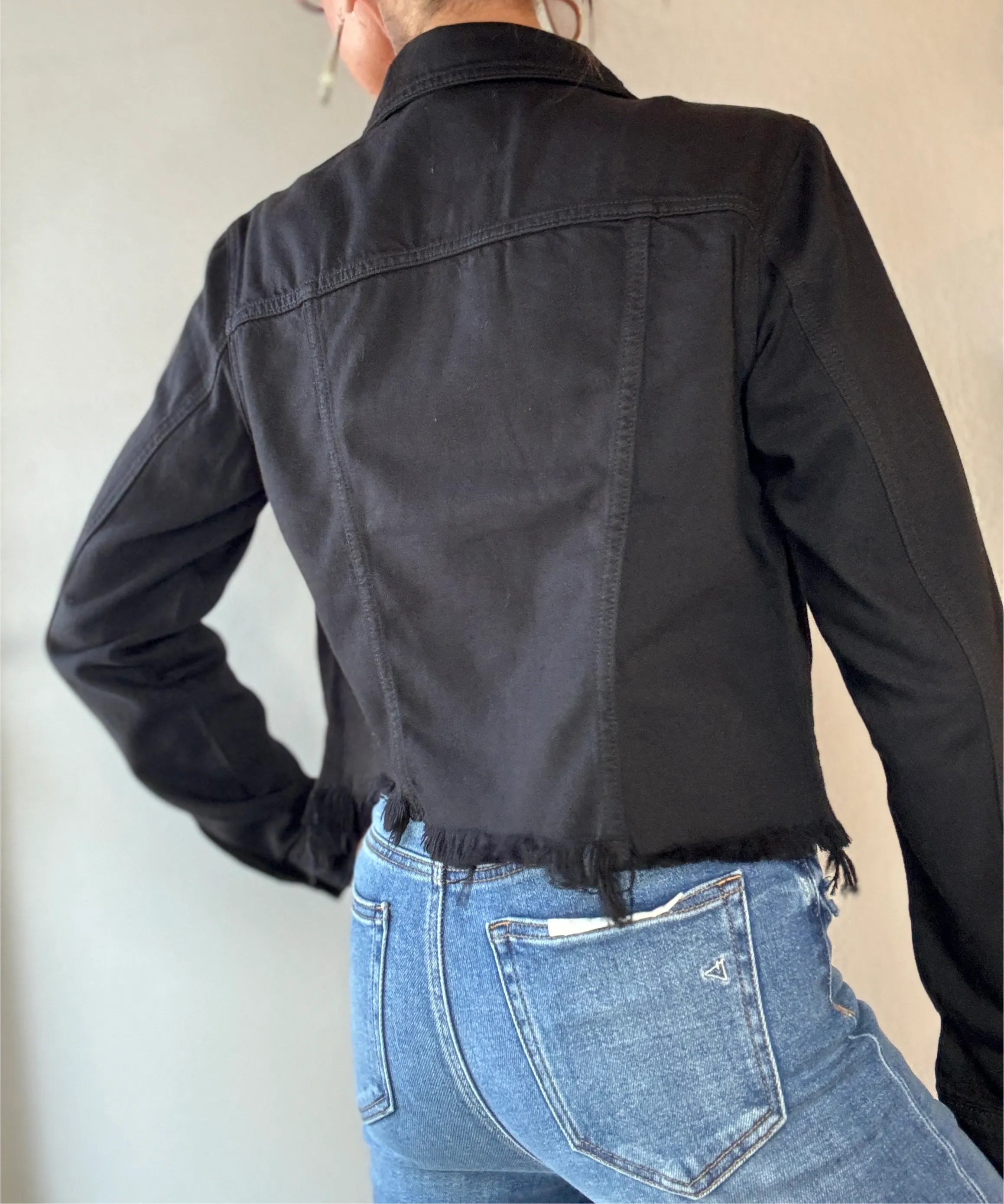 Black Frayed Edge Jacket