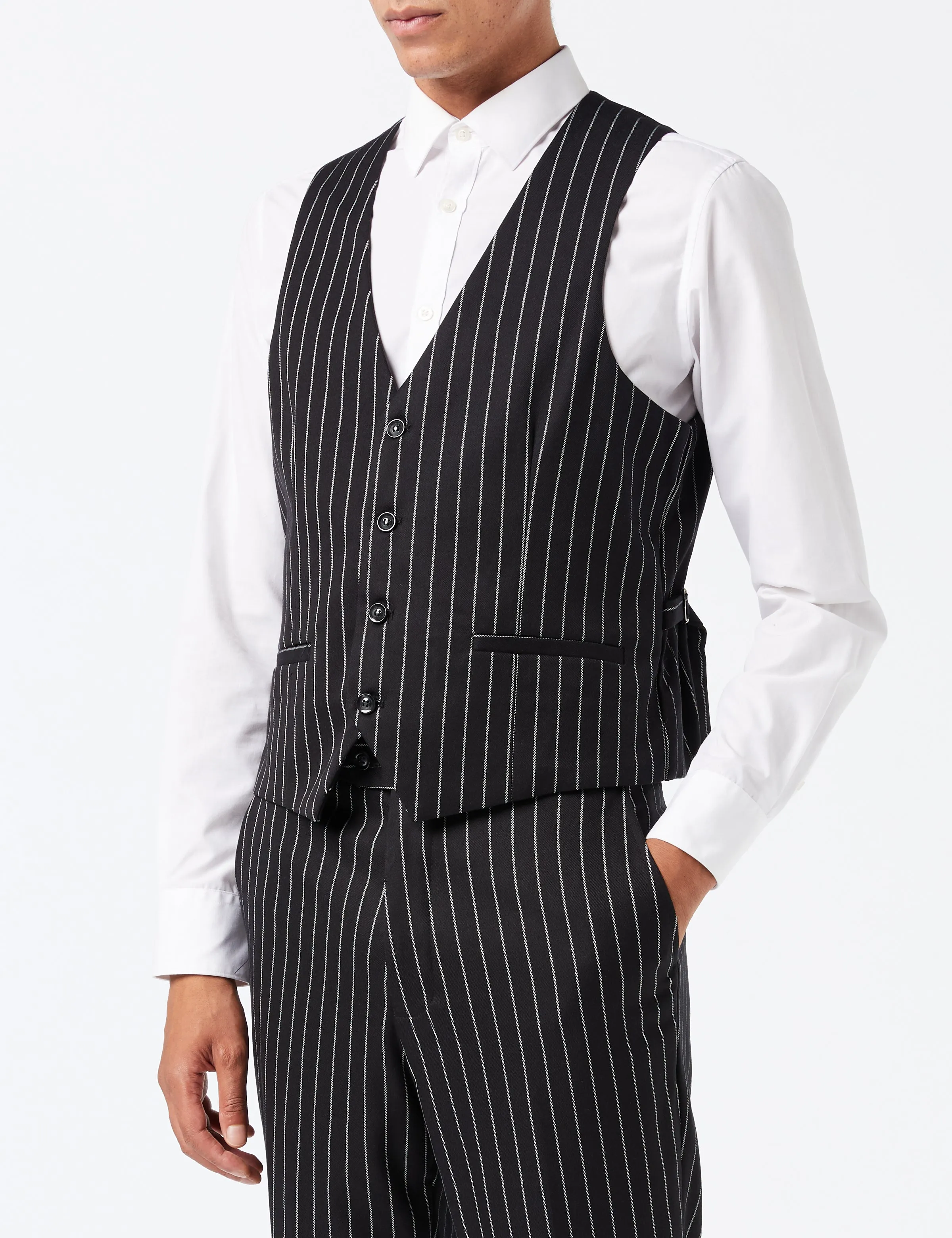 BLACK PIN STRIPE SUIT