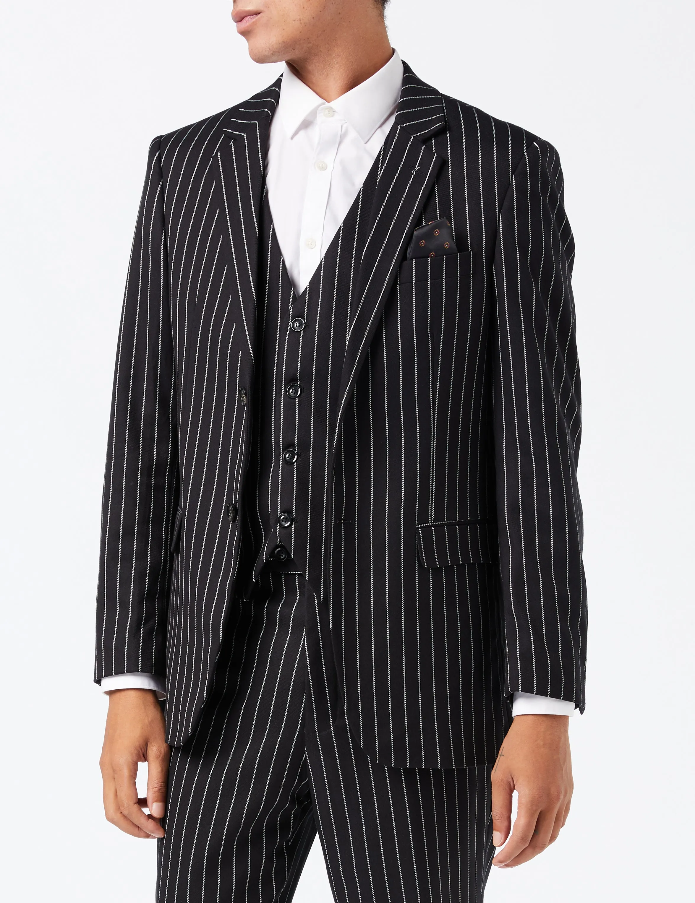 BLACK PIN STRIPE SUIT