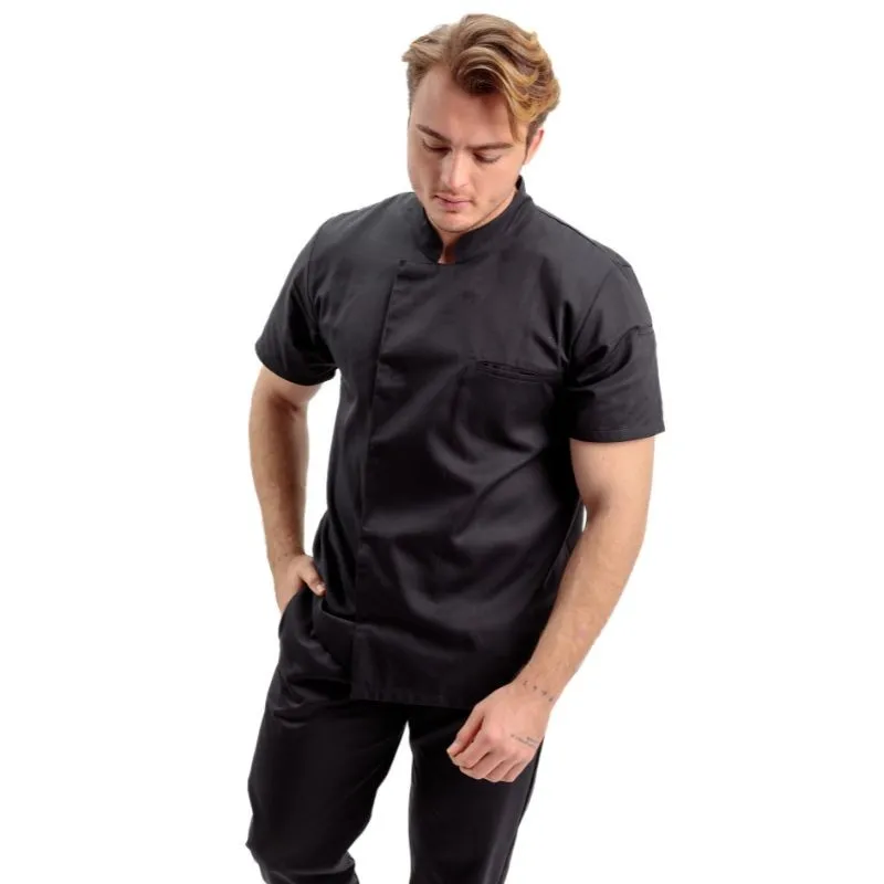 Black Short Sleeve Chef Coat - MANELLI