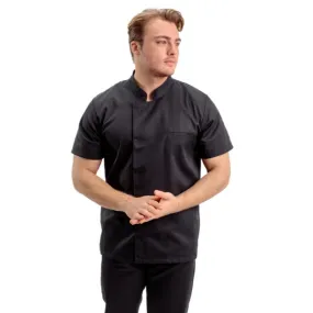 Black Short Sleeve Chef Coat - MANELLI