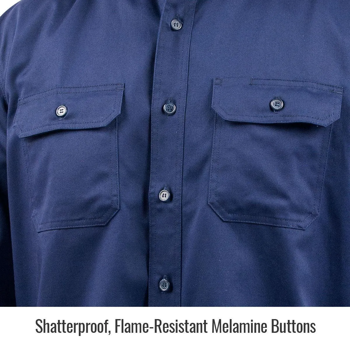 Black Stallion AR/FR Cotton Work Shirt, Navy - WF2110-NV