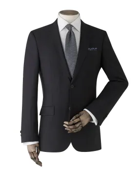 Black Wool-Blend Suit Jacket