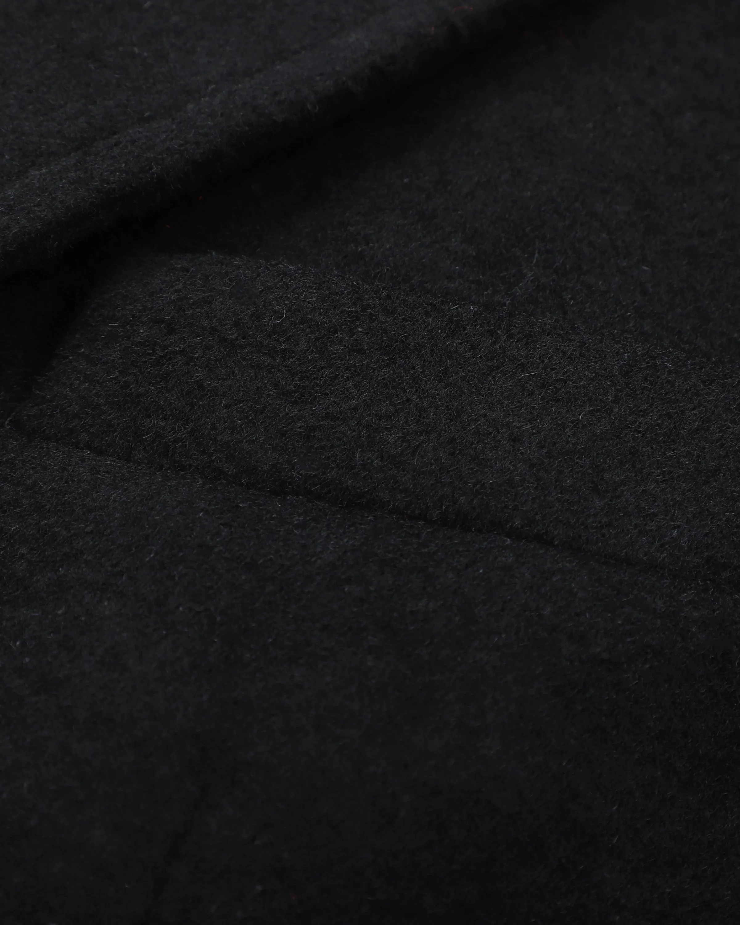 Black Wool Cashmere Covert Overcoat With Black Lining