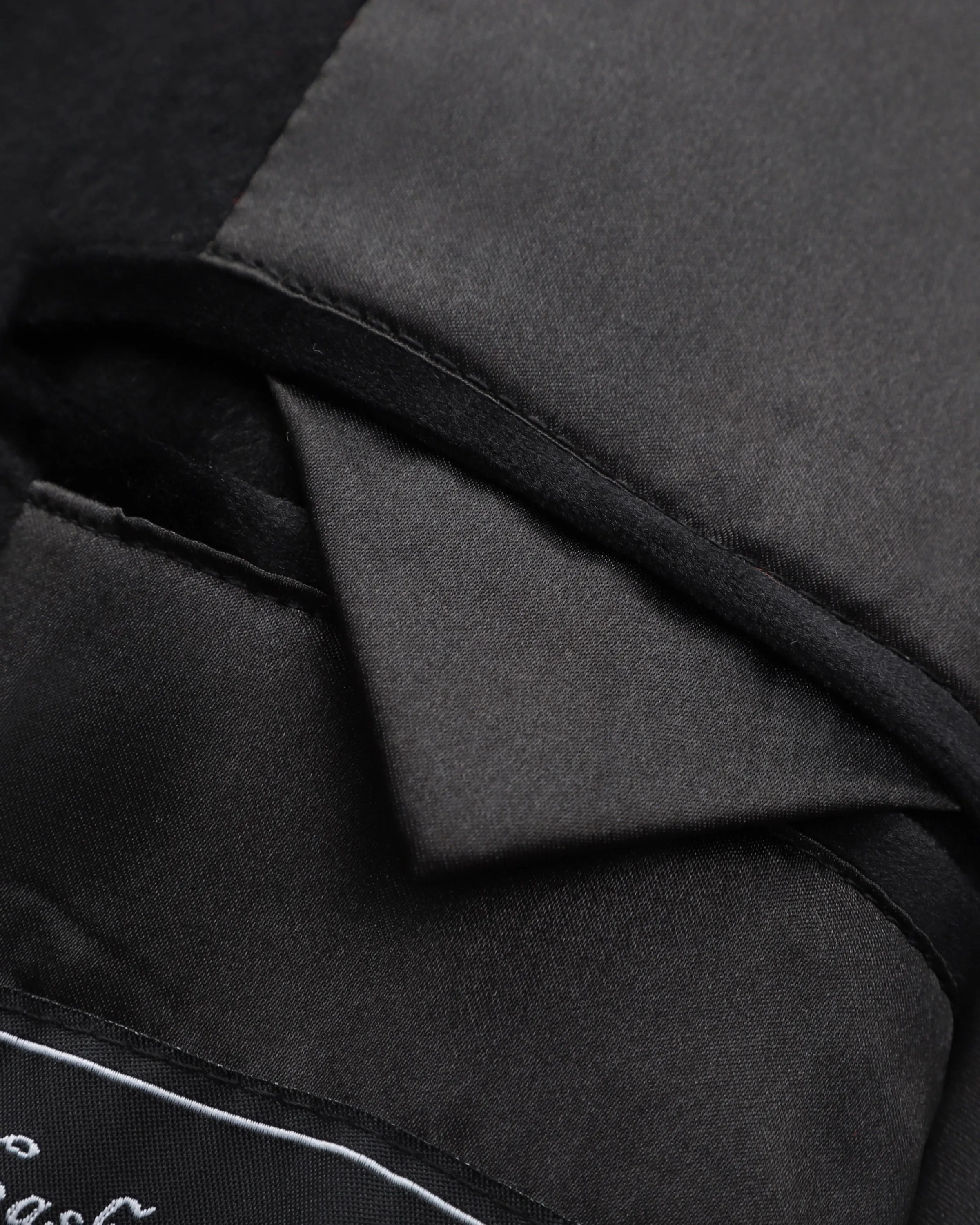 Black Wool Cashmere Covert Overcoat With Black Lining