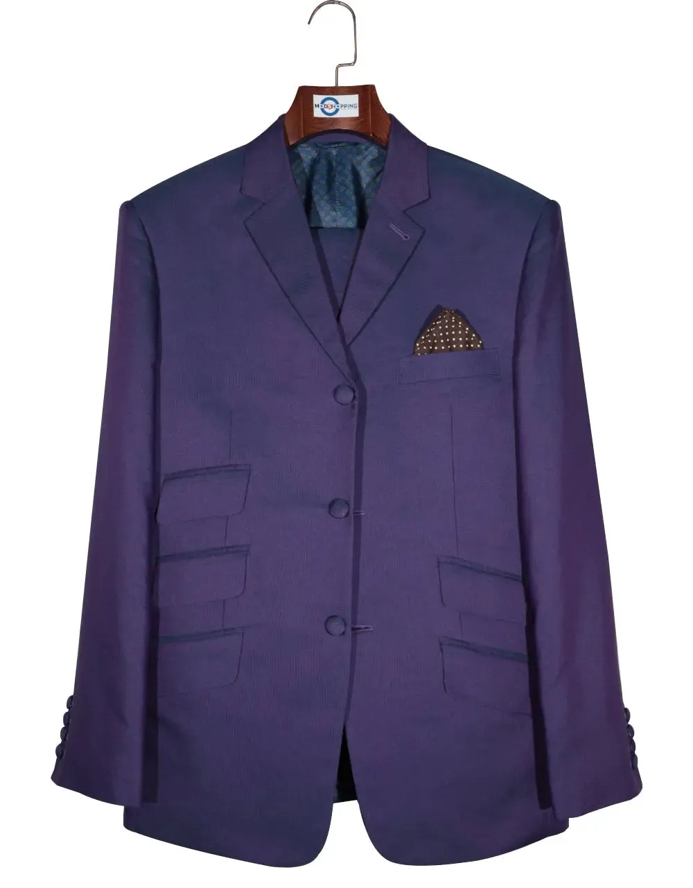 Blue and Purple Two Tone Suit