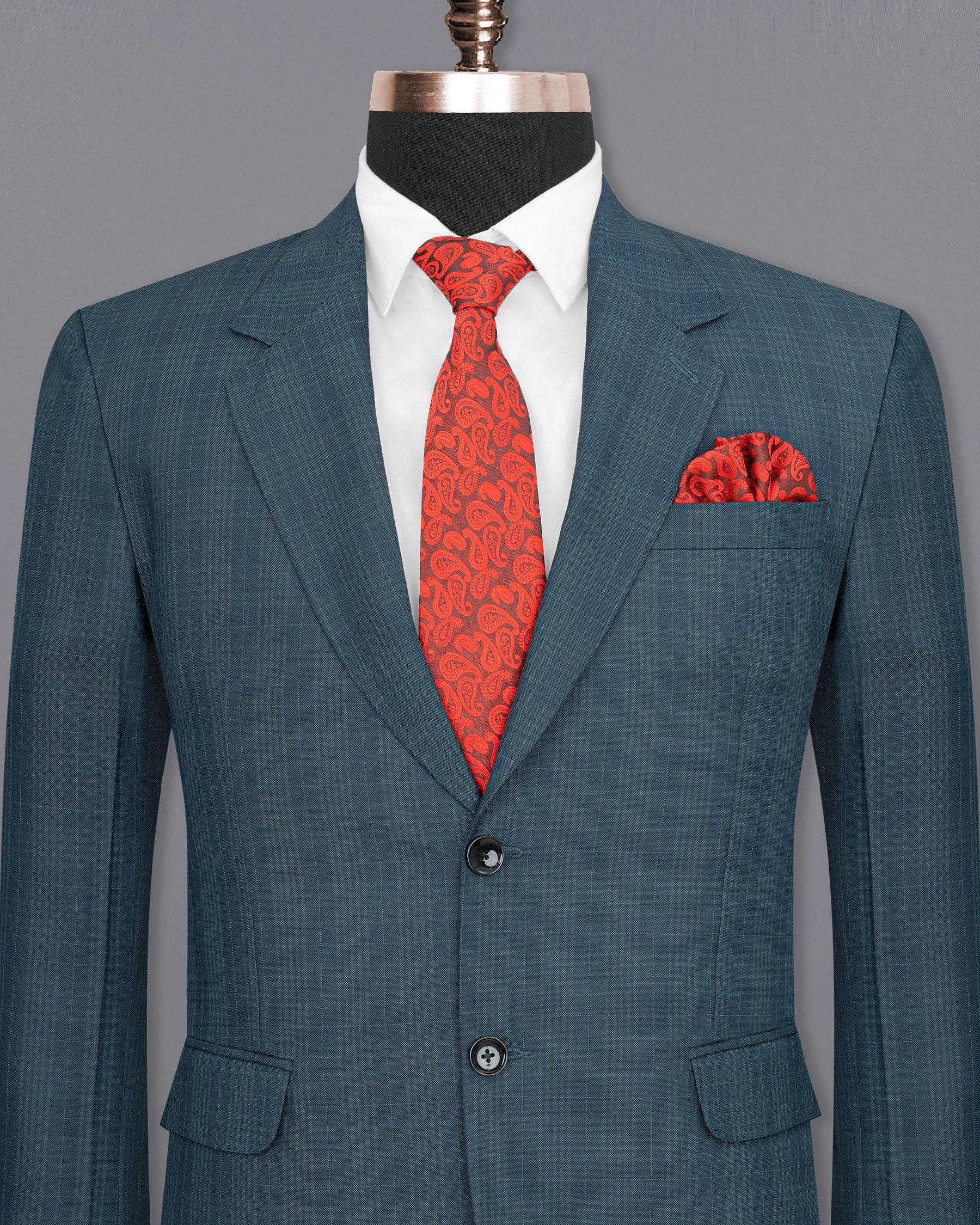 Blue Bayoux Checkered Wool Rich Blazer