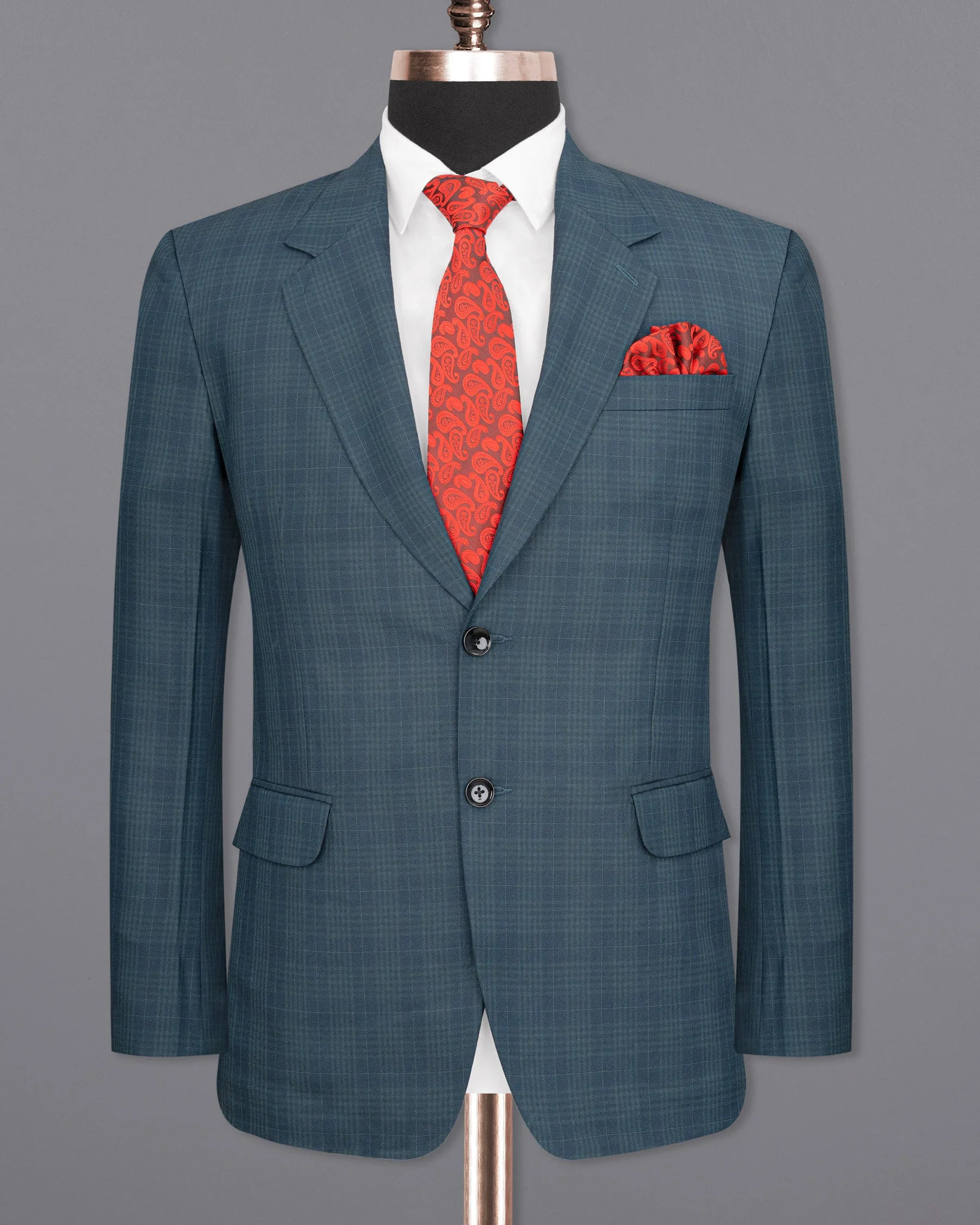 Blue Bayoux Checkered Wool Rich Blazer