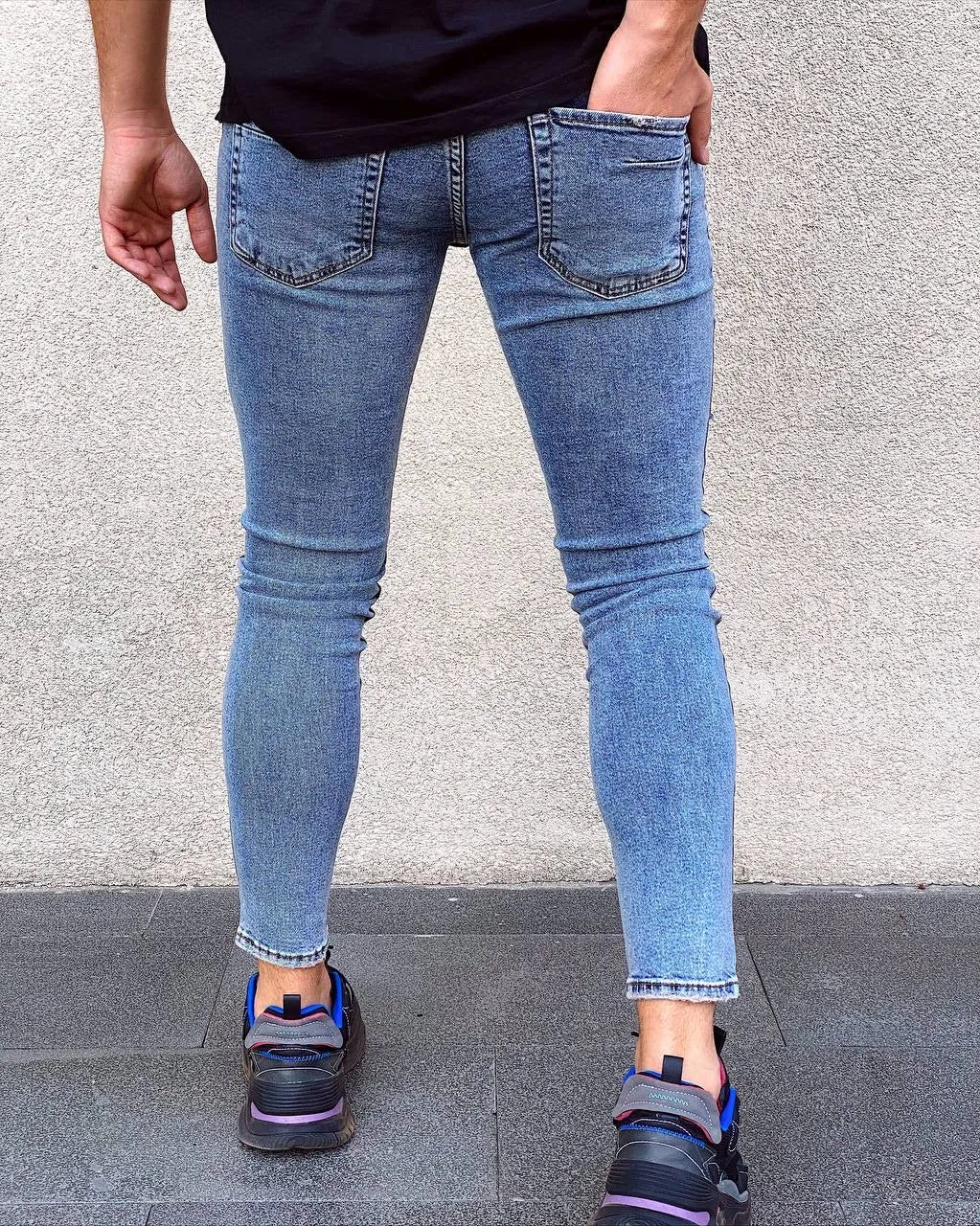 Blue Ripped Skinny Jeans AY404