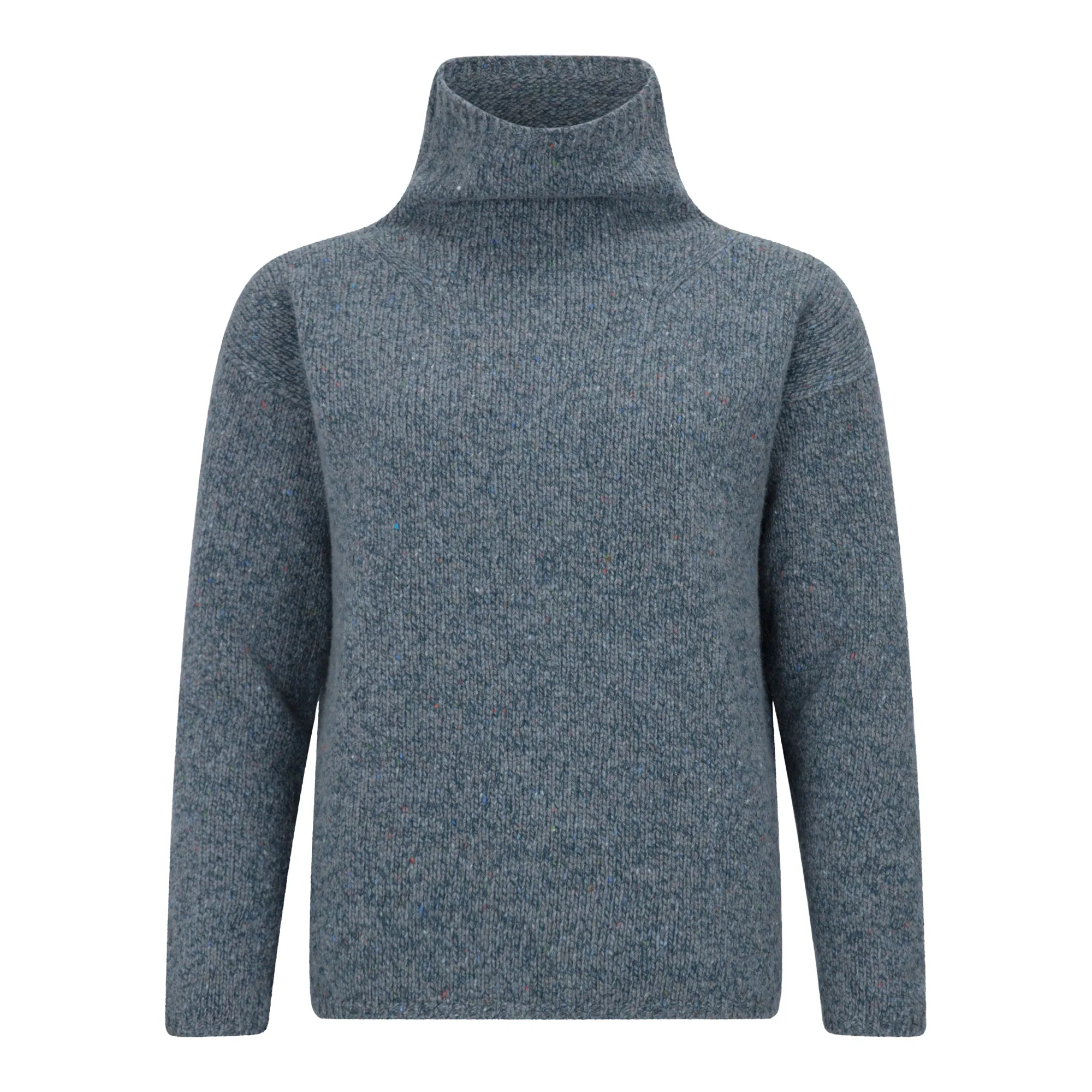 Blue Smoke Funnel Neck Slouchy Sweater