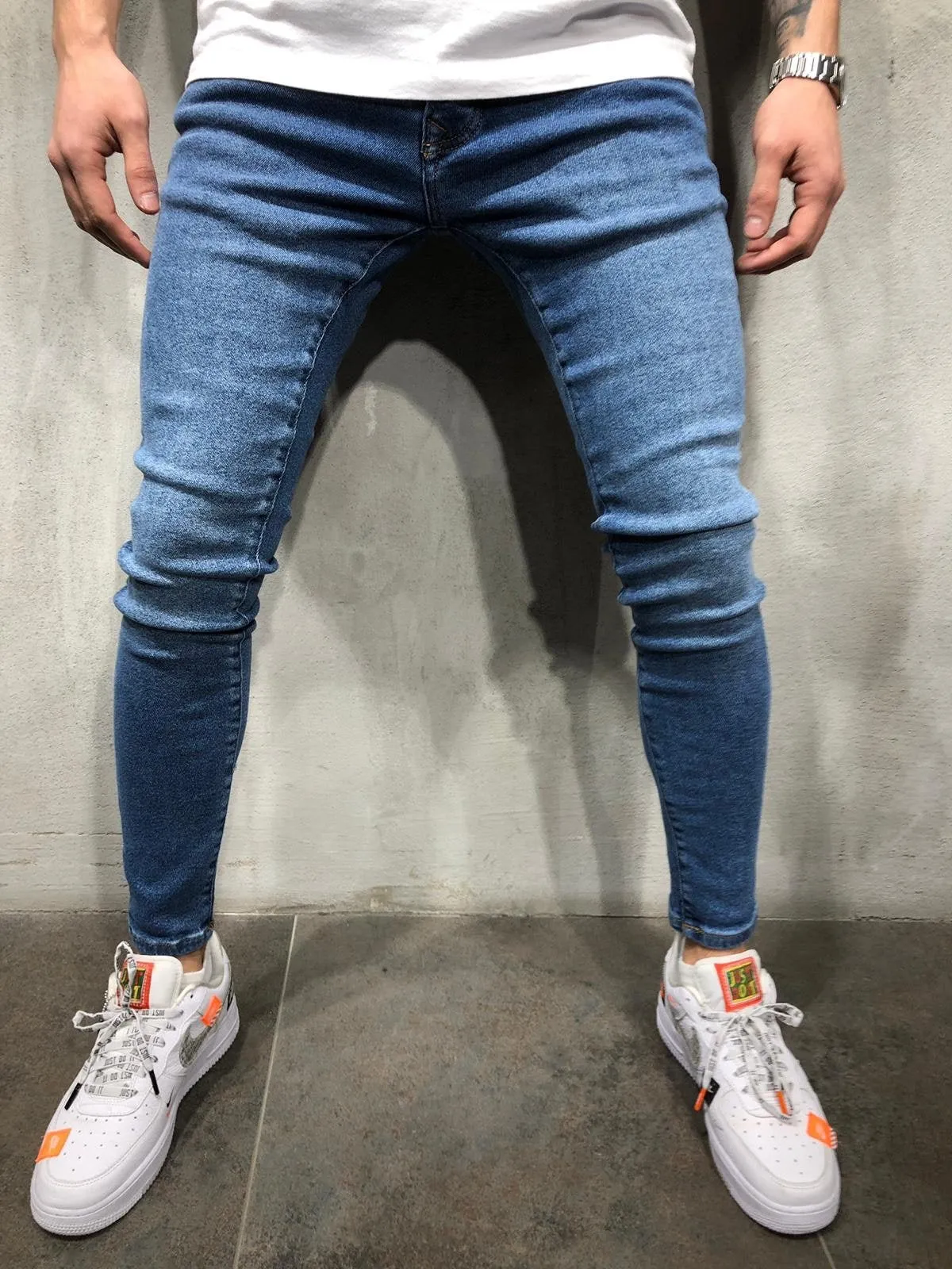 Blue Ultra Skinny Fit Denim AY358 Streetwear Jeans