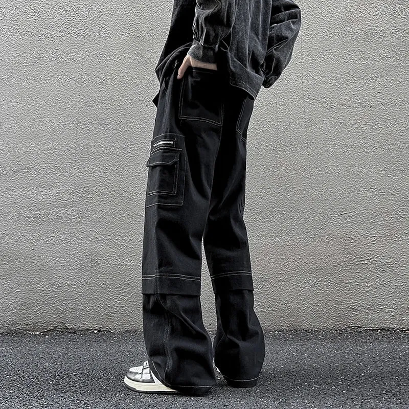 BONSIR   -  Hip Hop Tooling Pants Men Multi Pockets Cargo Pants Trousers Women Mens Streetwear Casual Pants Straight Loose Joggers Overalls