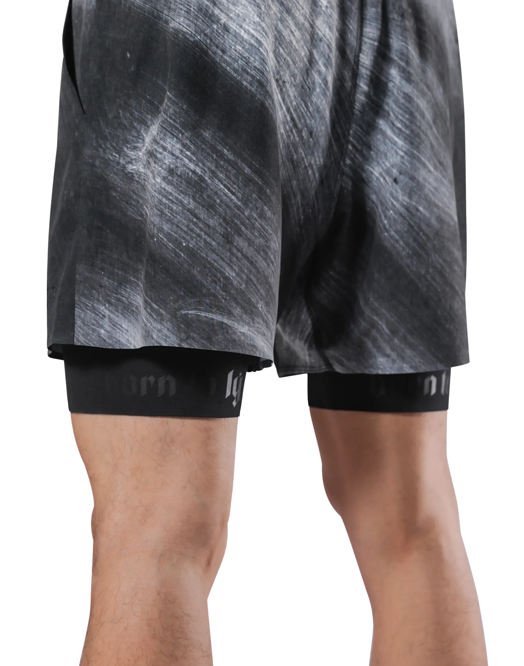 Born To LÝFT Stretch Layered Shorts - Grey