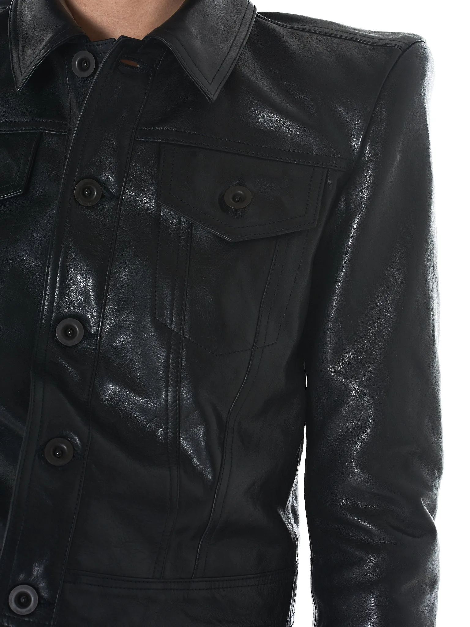 Boxy Leather Jacket (UWJA001R18170001-BLACK)