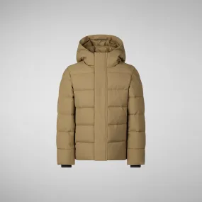 Boys' animal free puffer jacket Radley in husk green