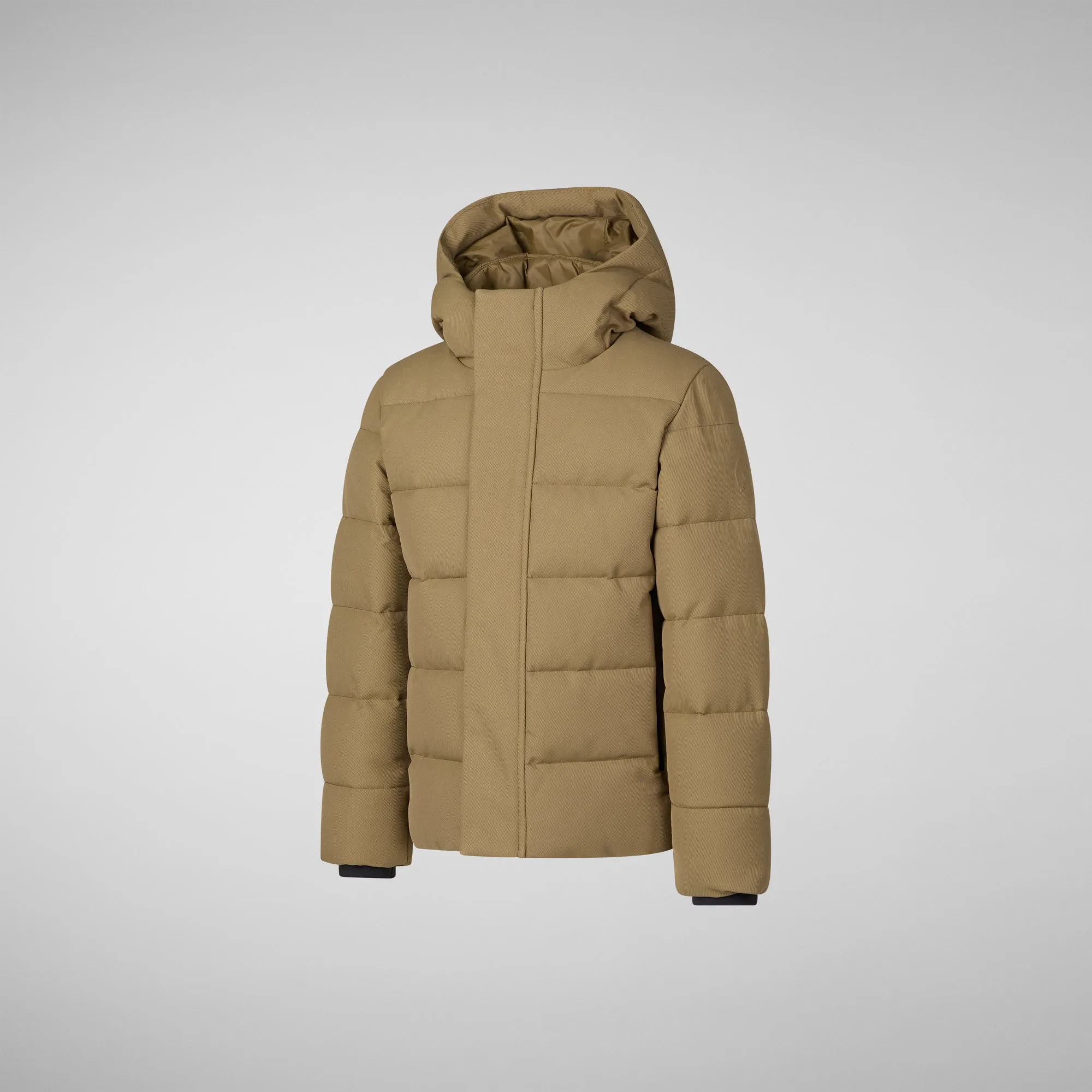 Boys' animal free puffer jacket Radley in husk green