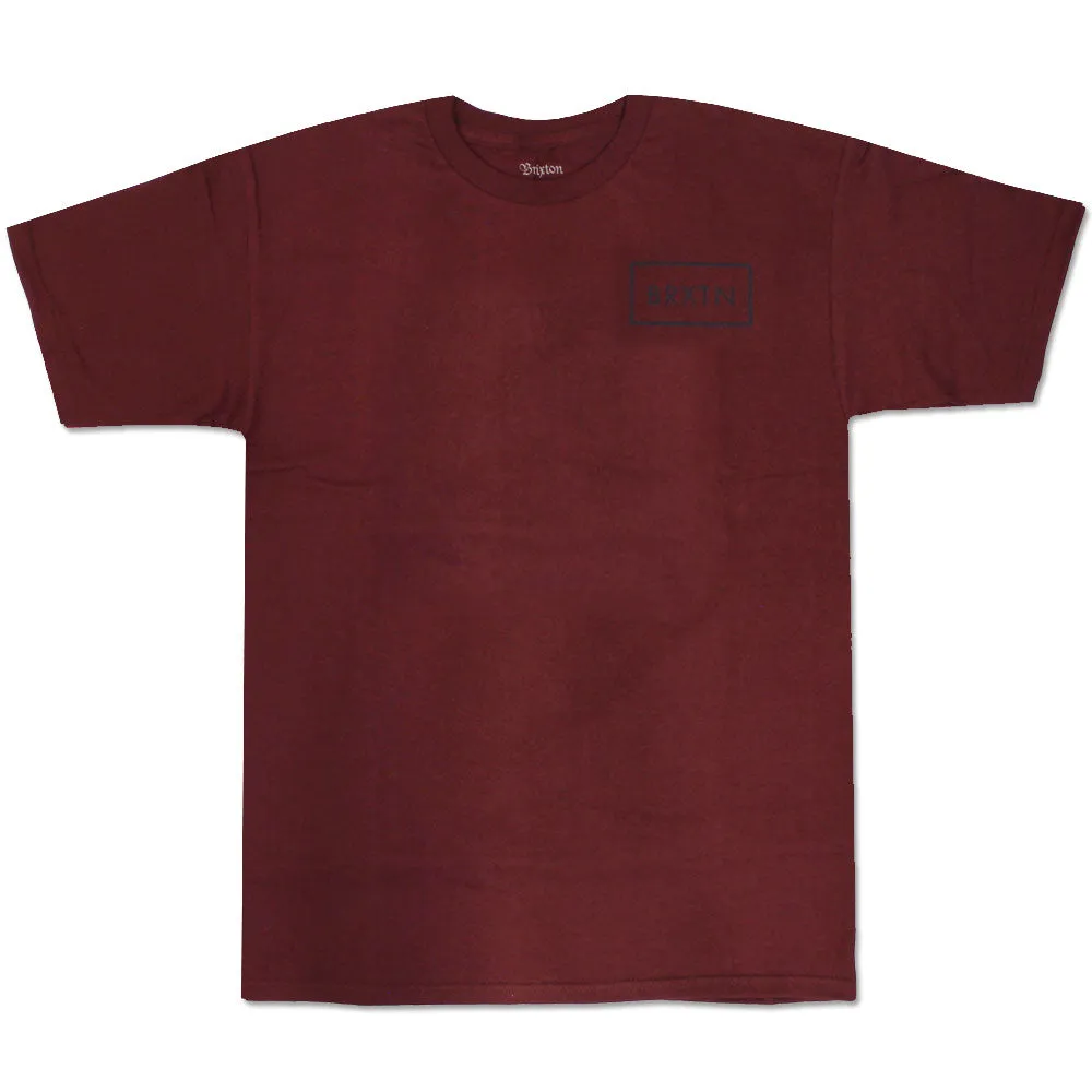 Brixton Rift T-Shirt Burgundy Navy