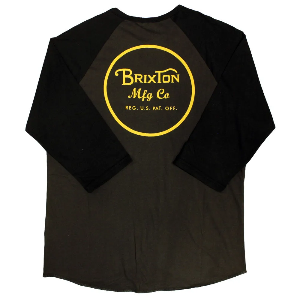 Brixton Wheeler 3/4 Sleeve Baseball T-Shirt Black Black