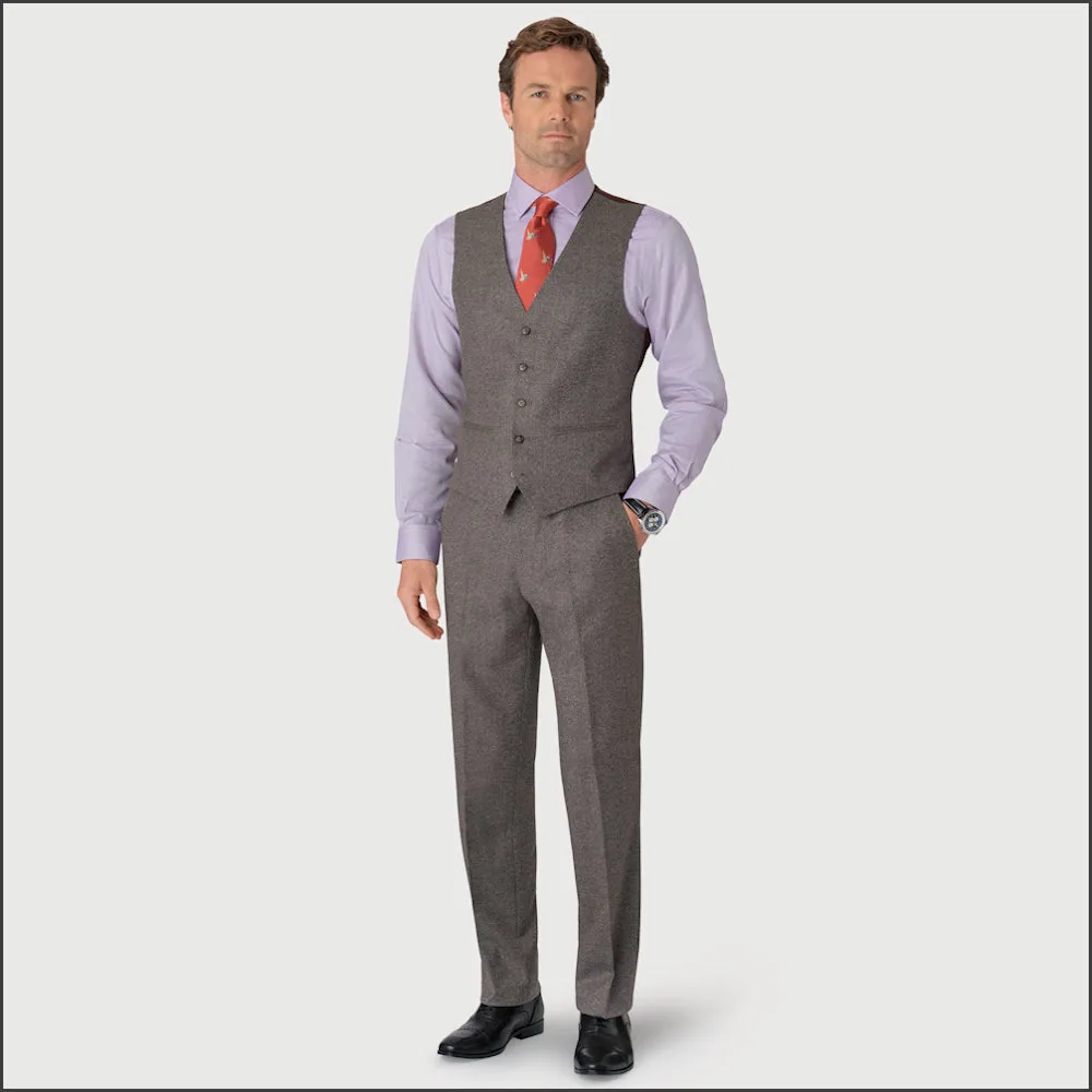 Brook Taverner Clifford Grey Donegal Wool Suit Waistcoat-