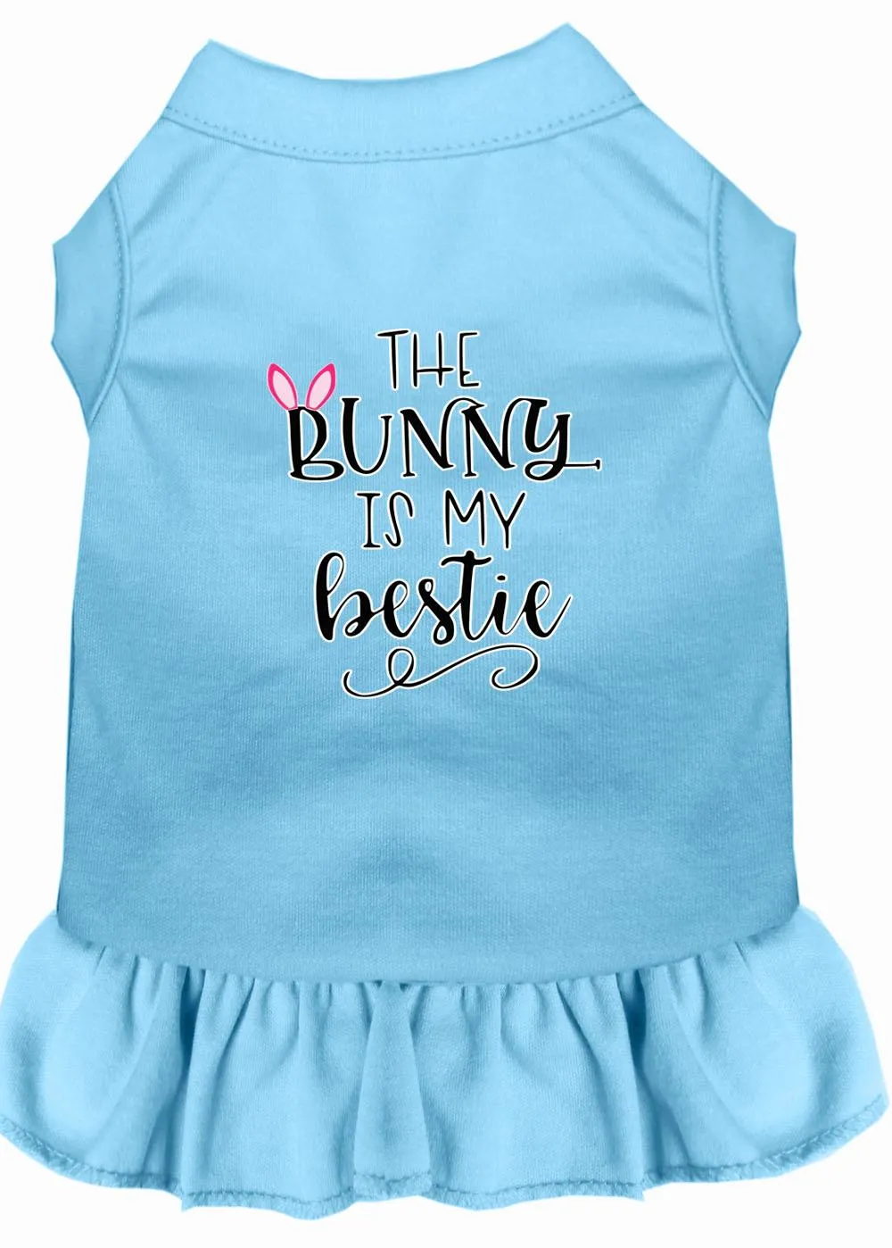 Bunny Is My Bestie Screen Print Dog Dress Baby Blue Xxxl (20)