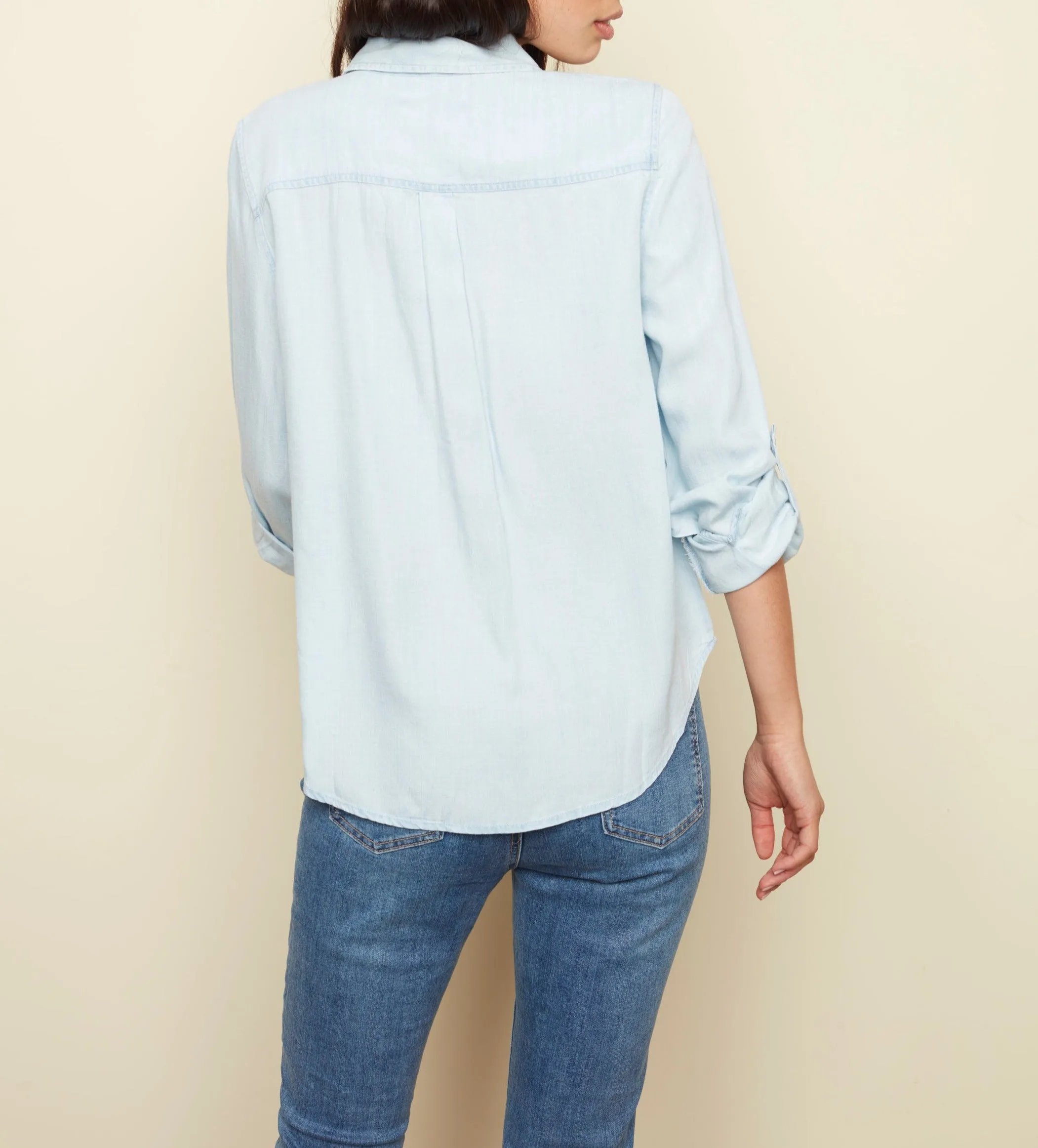 Button Down Blouse Denim