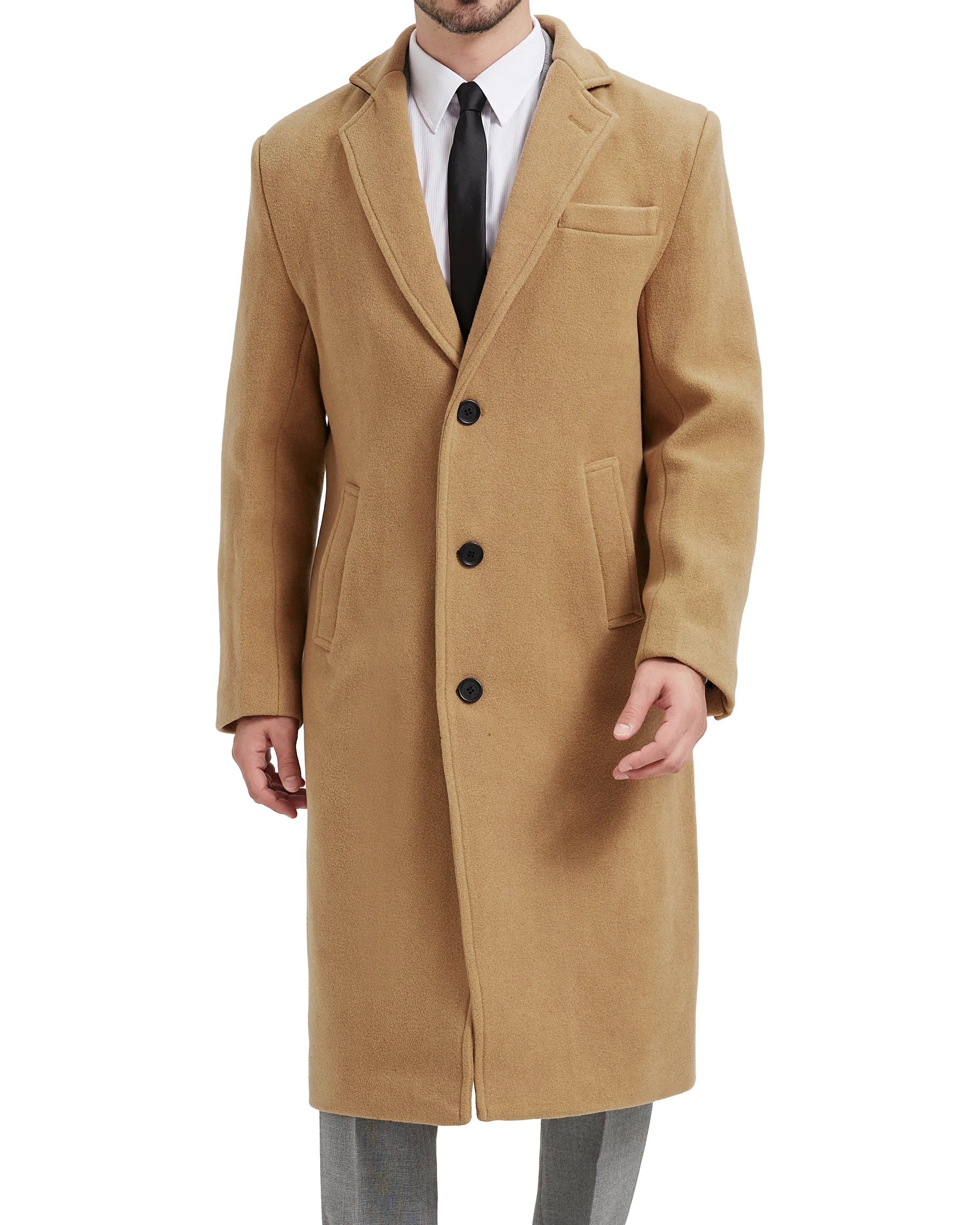 Camel Wool Cashmere Long Overcoat