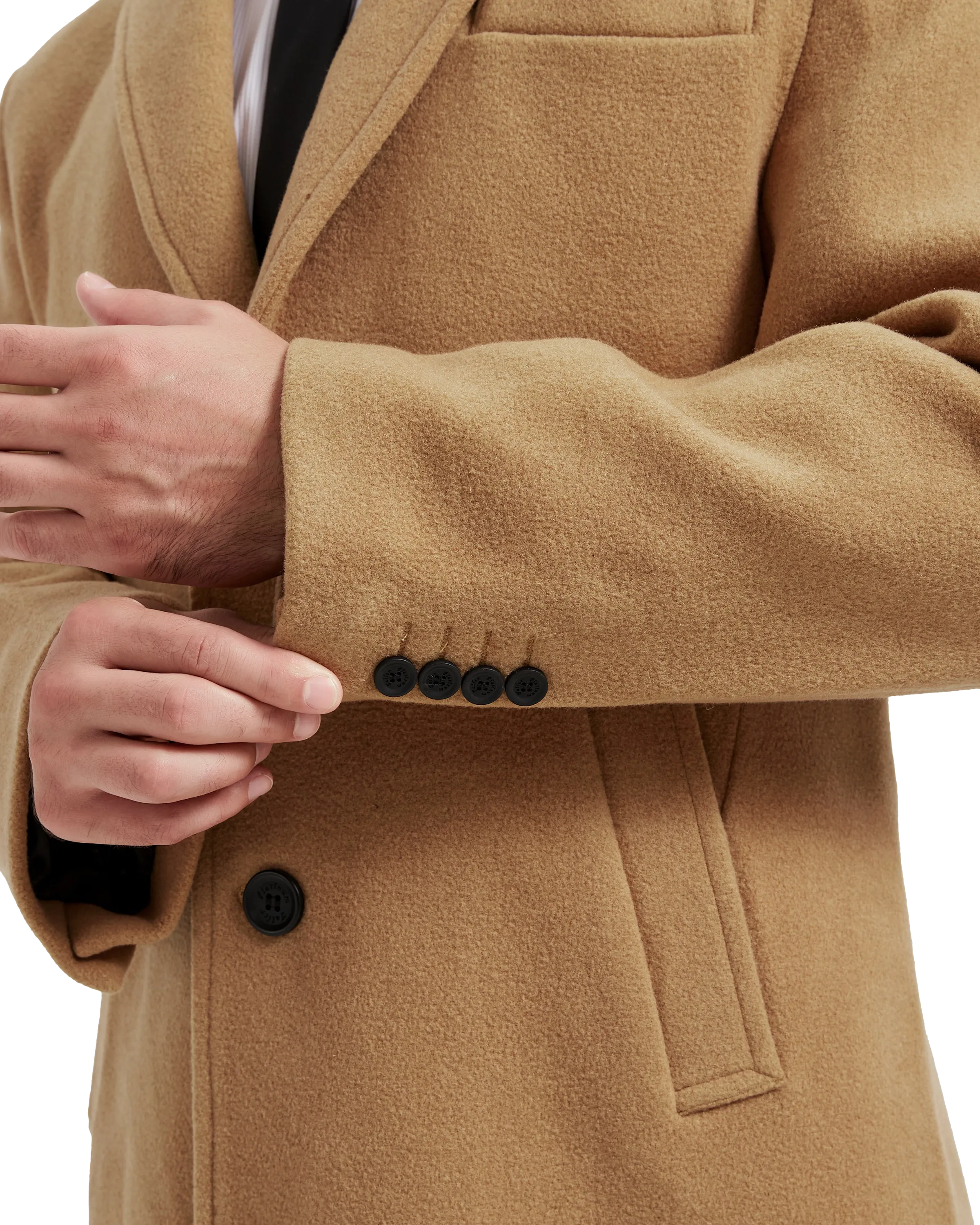 Camel Wool Cashmere Long Overcoat