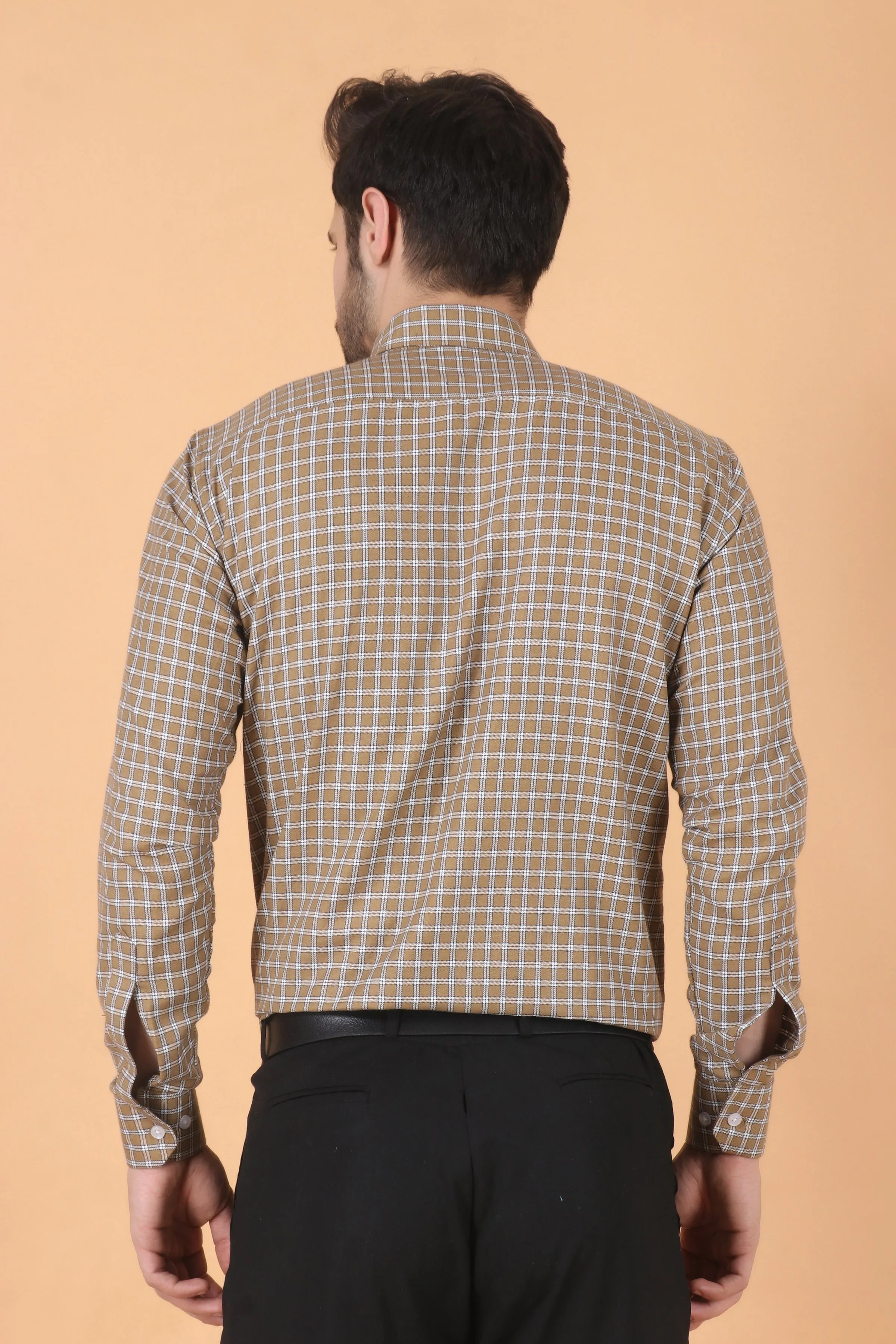 Caramel Checked Woollen Shirt