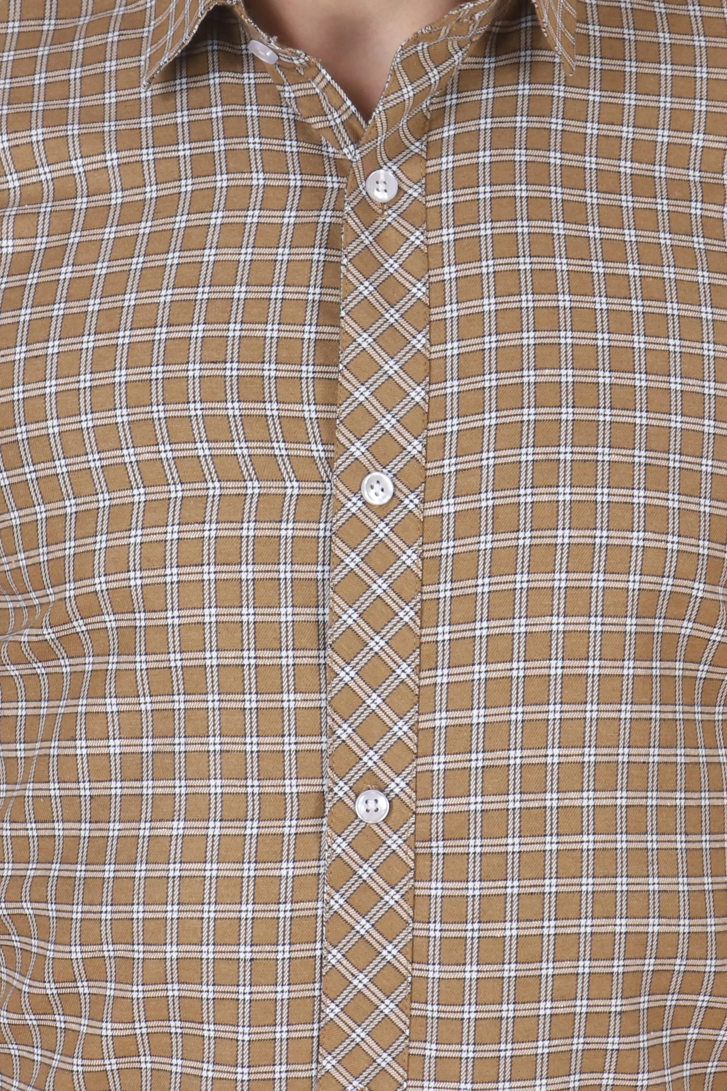 Caramel Checked Woollen Shirt