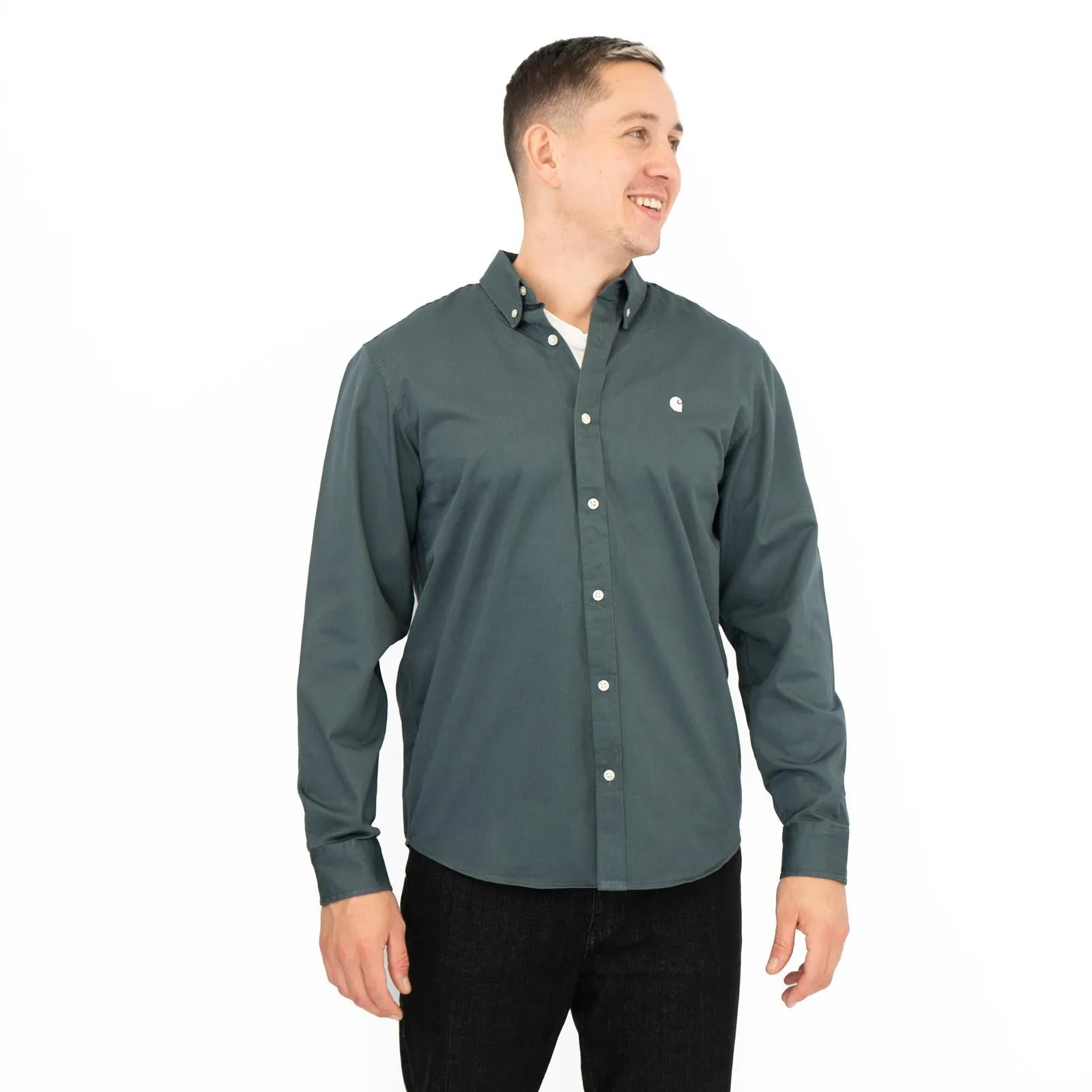 Carhartt WIP Mens Shirt Long Sleeve Madison Grey